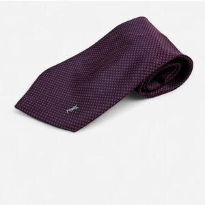 Yves Saint Laurent Red and Navy Blue Silk Tie